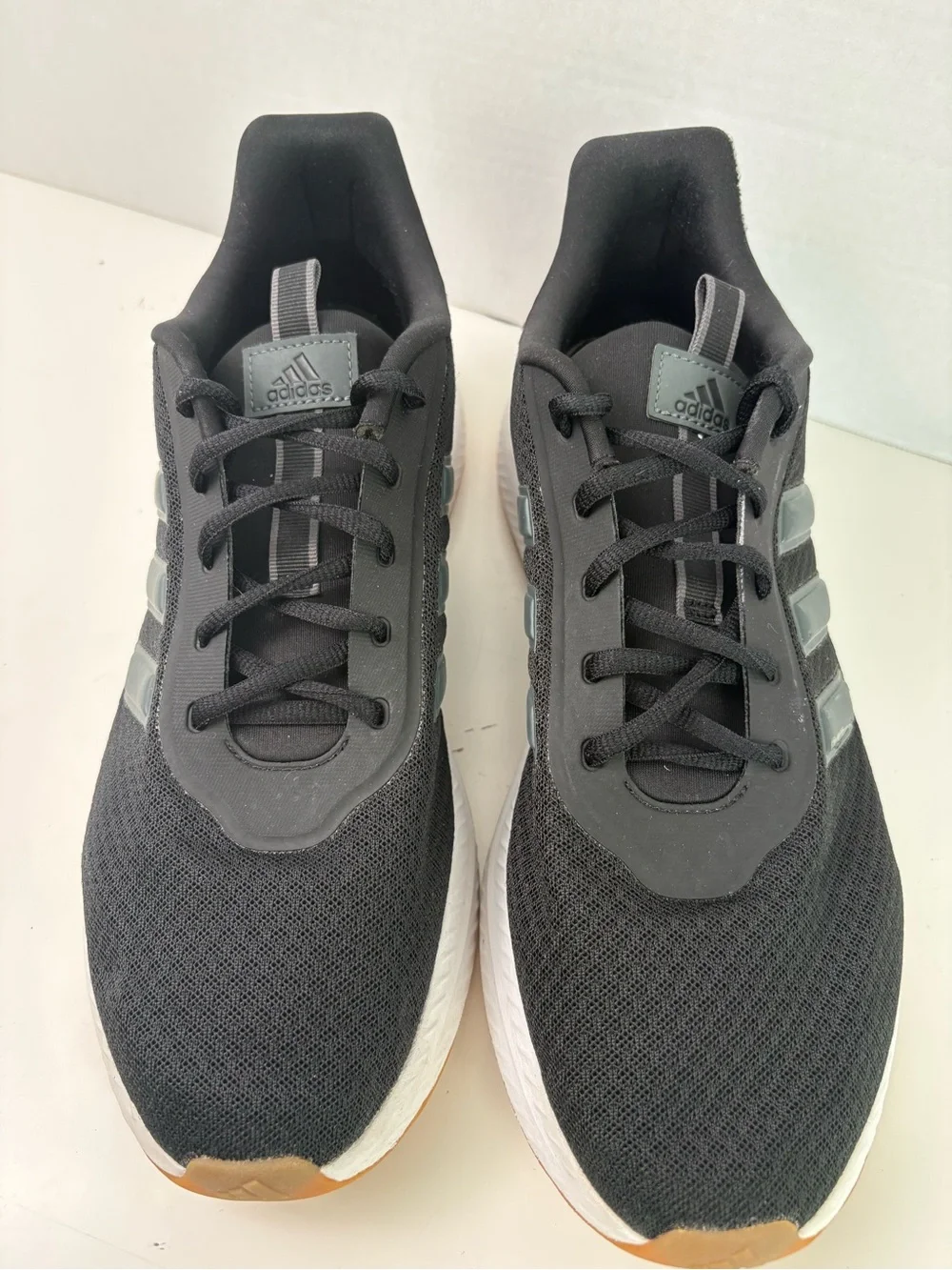 adidas Men's Black Sneakers with Gum Sole